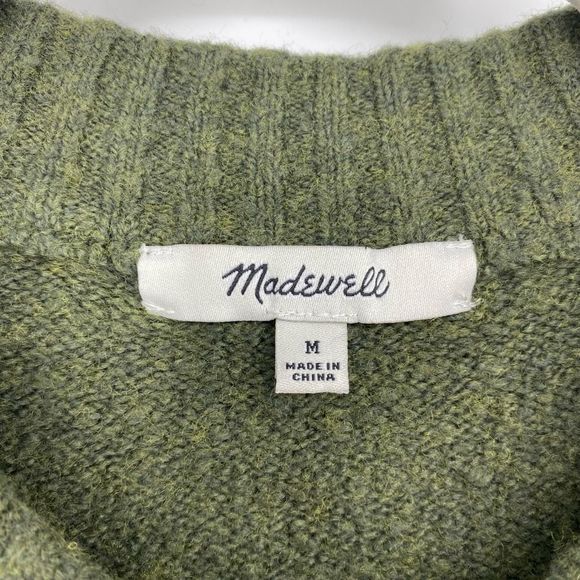 Madewell Colburne Cardigan Sweater Moth Olive Green #MA563 Size M Wool Blend - Picture 6 of 12